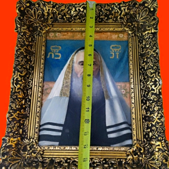 CASPAR MINÉ ORIG FRAMED OIL PAINTING - Portrait, Jewish Scholar/Rabbi. Rare! - Picture 3 of 4